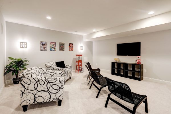 Movie room with games.